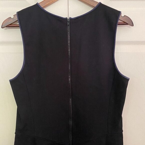 Theory Blue Black Wool Colorblock Sleeveless Career Knee Lenth Nyasha Dress - Picture 5 of 8